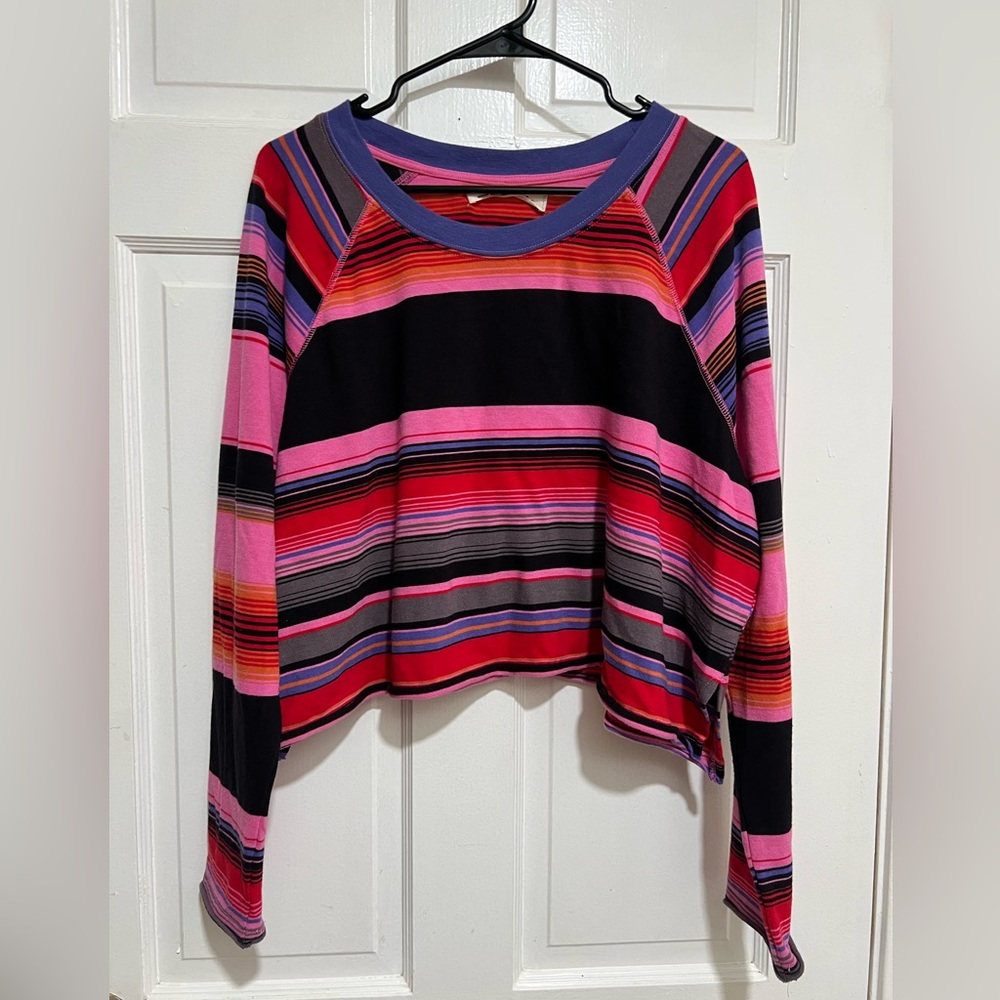 Medium Stripe Free People We The Free Long Sleeve Womens Shirt